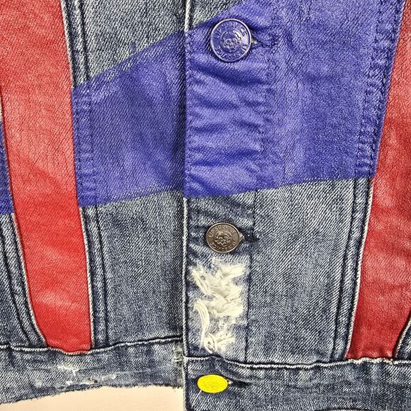 Lip Service Against Society Y2K Embellished Punk Grunge Denim Jacket Medium - Picture 7 of 10